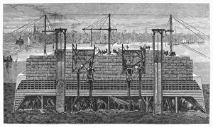 Cross Section of a Brooklyn Bridge Caisson Print