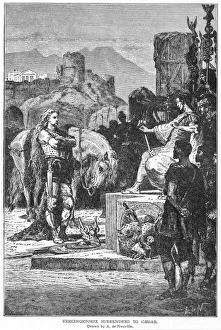 Roman Empire Historical Figures Prints: CAESAR AND VERCINGETORIX. Vercingetorix (d)