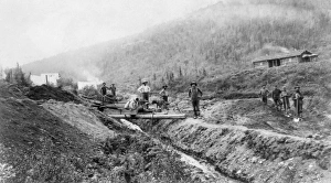 CALIFORNIA: MINING, c1850. Gold miners in El Dorado, California. Photograph, c1850 CALIFORNIA: MINING, c1850. Gold miners in El Dorado, California. Photograph, c1850