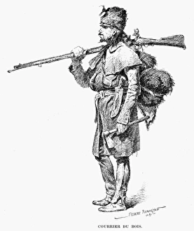 CANADA: FUR TRADER. Courier Du Bois. Drawing, 1891, by Frederic Remington CANADA: FUR TRADER. Courier Du Bois. Drawing, 1891, by Frederic Remington