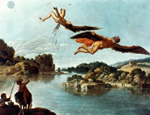 CARLO SARACENI: ICARUS. The Fall of Icarus. Oil on copper by Carlo Saraceni (c1580-1620) CARLO SARACENI: ICARUS. The Fall of Icarus. Oil on copper by Carlo Saraceni (c1580-1620)
