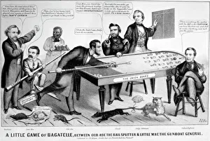 CARTOON: ELECTION OF 1864. A little game of bagatelle, between Old Abe the railsplitter CARTOON: ELECTION OF 1864. A little game of bagatelle, between Old Abe the railsplitter