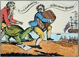 CARTOON: EMBARGO, 1811. Ograbme, or the American Snapping-Turtle: American cartoon CARTOON: EMBARGO, 1811. Ograbme, or the American Snapping-Turtle: American cartoon