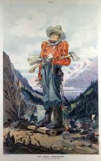 CARTOON: HOMESTEADER, 1909. The Dummy Homesteader; or, The Winning of the West CARTOON: HOMESTEADER, 1909. The Dummy Homesteader; or, The Winning of the West