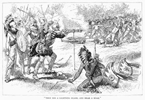 Samuel De Champlain Prints: CHAMPLAIN FIGHTING NATIVE AMERICANS