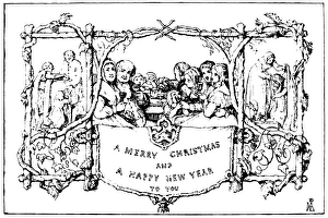 CHRISTMAS CARD, 1843. The first Christmas card, designed for Sir Henry Cole in 1843 by CHRISTMAS CARD, 1843. The first Christmas card, designed for Sir Henry Cole in 1843 by