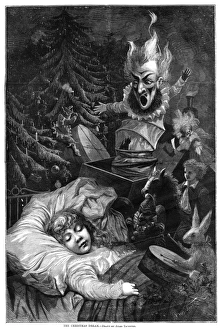 CHRISTMAS DREAM, 1871. The Christmas Dream. Line engraving after a drawing by Jules Taverner CHRISTMAS DREAM, 1871. The Christmas Dream. Line engraving after a drawing by Jules Taverner