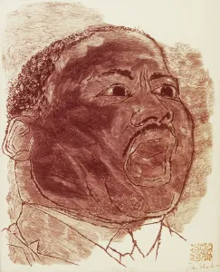 Martin Luther Prints: Martin Luther King Jr. Print, 1966 Wood Engraving