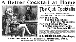 THE CLUB COCKTAILS, 1893. American magazine advertisement, 1893 THE CLUB COCKTAILS, 1893. American magazine advertisement, 1893
