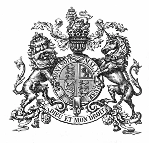 COAT OF ARMS: GREAT BRITAIN. Late 19th century COAT OF ARMS: GREAT BRITAIN. Late 19th century