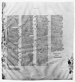 CODEX SINAITICUS. Greek Bible on vellum (John, chapter xxi, verses 1-25). 4th century CODEX SINAITICUS. Greek Bible on vellum (John, chapter xxi, verses 1-25). 4th century