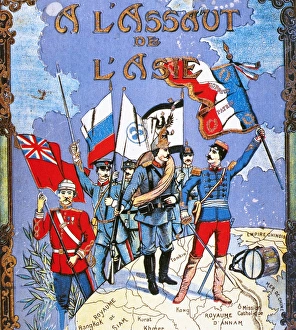 COLONIALISM IN ASIA, 1901. On the Attack in Asia. European powers invade Asia COLONIALISM IN ASIA, 1901. On the Attack in Asia. European powers invade Asia