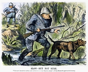 COLONIALISM CARTOON, 1889. Slow-But Not Sure'. English cartoon by Sir John Tenniel COLONIALISM CARTOON, 1889. Slow-But Not Sure'. English cartoon by Sir John Tenniel