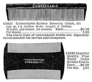 COMB ADVERTISEMENT, 1895. American catalogue advertisement, 1895 COMB ADVERTISEMENT, 1895. American catalogue advertisement, 1895
