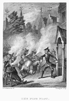 Antique Steel Engraving Prints: CRUIKSHANK: PIPE PLOT. The pipe plot
