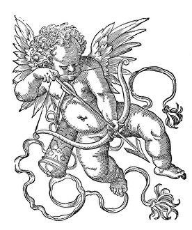 CUPID/EROS. Woodcut, 1599, by Jost Amman CUPID/EROS. Woodcut, 1599, by Jost Amman