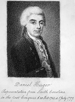 DANIEL HUGER (1741-1799). American politician. Charcoal drawing, 19th century DANIEL HUGER (1741-1799). American politician. Charcoal drawing, 19th century