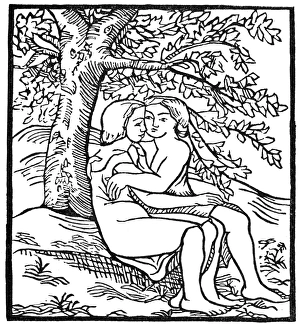 DAPHNIS AND CHLOE. Woodcut by Aristide Maillol (1861-1944) DAPHNIS AND CHLOE. Woodcut by Aristide Maillol (1861-1944)