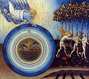 DI PAOLO: ADAM & EVE. The Expulsion from Paradise. Tempera on wood by Giovanni Di Paolo DI PAOLO: ADAM & EVE. The Expulsion from Paradise. Tempera on wood by Giovanni Di Paolo