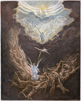 Naked Figures In Art Prints: DOR├ë: LAST JUDGMENT. The last judgment (Revelation 20: 12)