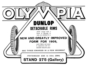 DUNLOP TIRE ADVERT, 1908. English newspaper advertisement, 1908 DUNLOP TIRE ADVERT, 1908. English newspaper advertisement, 1908