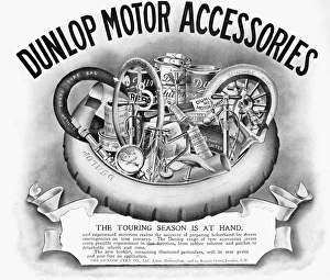 DUNLOP TIRES, 1910. English newspaper advertisement, 1910 DUNLOP TIRES, 1910. English newspaper advertisement, 1910