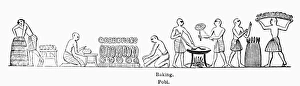 19th Century Line Engraving Prints: EGYPT: BREAD MAKING. Baking bread in ancient Egypt