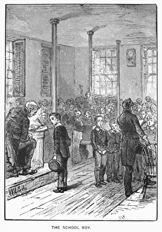 Late 19th Century Education Prints: ELEMENTARY SCHOOL, c1890. The schoolboy. Wood engraving, American, c1890