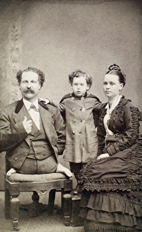 ELI BOWEN, c1880. Eli Bowen, the wonderful man, with his wife and child ELI BOWEN, c1880. Eli Bowen, the wonderful man, with his wife and child