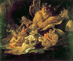 ELVES AND FAIRIES. Painting by an unknown artist ELVES AND FAIRIES. Painting by an unknown artist