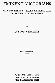 EMINENT VICTORIANS, 1918. Cover of the first edition, 1918, of Lytton Strachey's EMINENT VICTORIANS, 1918. Cover of the first edition, 1918, of Lytton Strachey's
