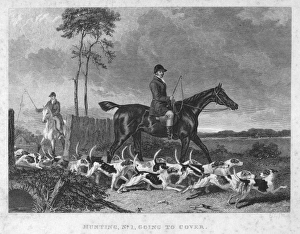 ENGLAND: FOX HUNT, 1832. Going to cover. Line engraving, English, 1832 ENGLAND: FOX HUNT, 1832. Going to cover. Line engraving, English, 1832