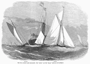 Maritime History England Prints: ENGLAND: YACHT RACE, 1858. The Royal London Yacht Club match between Gnome and Zillah