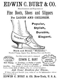 FASHION: SHOES, 1890. Advertisement, American, 1890 FASHION: SHOES, 1890. Advertisement, American, 1890