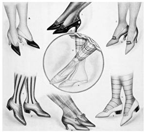 FASHION: SHOES, 1917. Womens fashion page, 1917 FASHION: SHOES, 1917. Womens fashion page, 1917