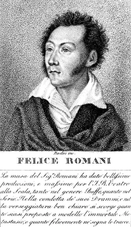 FELICE ROMANI (1788-1865). Italian librettist. Aquatint, 19th century FELICE ROMANI (1788-1865). Italian librettist. Aquatint, 19th century