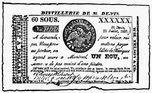 Money Prints: Canadian Currency Print, 1837 Rebellion Scrip