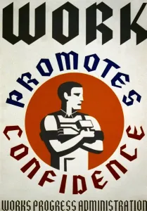 Works Progress Administration Posters Prints: Work Promotes Confidence