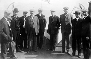 FLORIDA: RAILROAD, c1912. Joseph R. Parrott (far left), Henry Morrison Flagler FLORIDA: RAILROAD, c1912. Joseph R. Parrott (far left), Henry Morrison Flagler