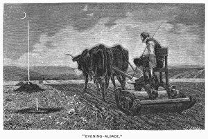 FRANCE: TILLING, 1872. Evening - Alsace. Wood engraving after the painting, 1872 FRANCE: TILLING, 1872. Evening - Alsace. Wood engraving after the painting, 1872