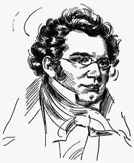 FRANZ SCHUBERT (1797-1828). Austrian composer. Pen and ink drawing FRANZ SCHUBERT (1797-1828). Austrian composer. Pen and ink drawing