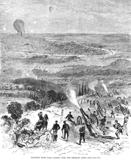 French balloons carrying Leon Gambetta and members of his provisional government over French balloons carrying Leon Gambetta and members of his provisional government over