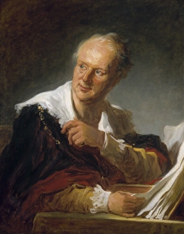 French encyclopedist and philosopher. Oil on canvas, 1769, by Jean-Honorà French encyclopedist and philosopher. Oil on canvas, 1769, by Jean-HonorÃ