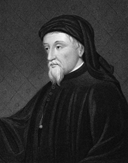 GEOFFREY CHAUCER (c1340-1400). English poet. Stipple engraving, English, 19th century GEOFFREY CHAUCER (c1340-1400). English poet. Stipple engraving, English, 19th century