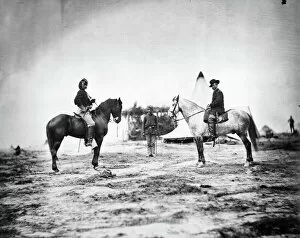 Images Dated 20th December 2006: GEORGE CUSTER (1839-1876). American army officer. Custer, left, as a Captain in the Union Army