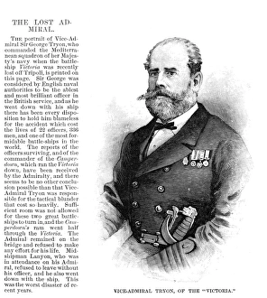GEORGE TRYON (1832-1893). British naval officer. Line engraving, 1893 GEORGE TRYON (1832-1893). British naval officer. Line engraving, 1893