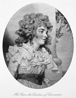 GEORGIANA SPENCER (1757-1806). Duchess of Devonshire. Aquatint, c1800 GEORGIANA SPENCER (1757-1806). Duchess of Devonshire. Aquatint, c1800