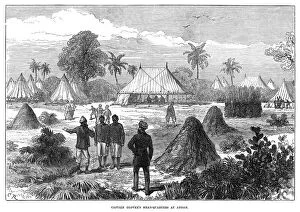 Related Images Collection: GHANA: ADDAH, 1874. Headquarters of British Captain John Hawler Glover at Addah