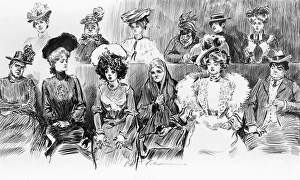 Charles Dana Gibson Art Prints: GIBSON: JURY, c1902. Studies in expression