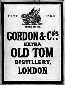 GIN LABEL, c1900. Gordon & Company gin label, London, c1900 GIN LABEL, c1900. Gordon & Company gin label, London, c1900
